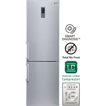 Combina frigorifica LG GBB539NSQPB, 318 l, Clasa A++, Inox