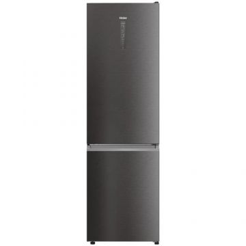 Combina frigorifica Haier HDW3620DNPD, 377 l, No Frost, Display, Raft vinuri, Conectivitate Wi-Fi, Clasa D, H 200 cm (Dark inox)