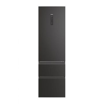 Combina frigorifica Haier HTW5620DNPT, 414 l, Total No Frost, Clasa D, WiFi, MyZone, Humidity Zone, SuperCooling, SuperFreezing, Holidays, H 205 cm (Negru)